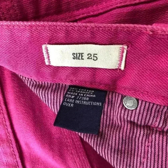 Madewell Pink Raspberry Cuffed Jean Shorts Sz 25 - Picture 4 of 5